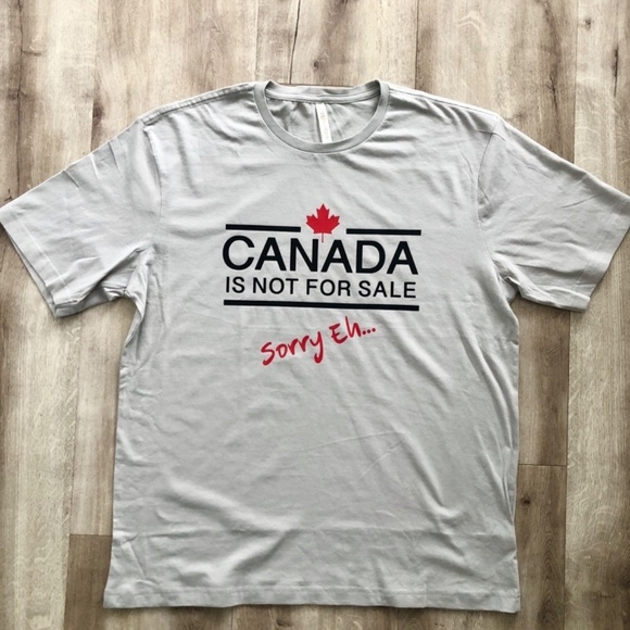 Canada Is Not For Sale T Shirt, Canada Shirt With Maple Leaf, Gray, Mens L, NEW - Picture 4 of 8